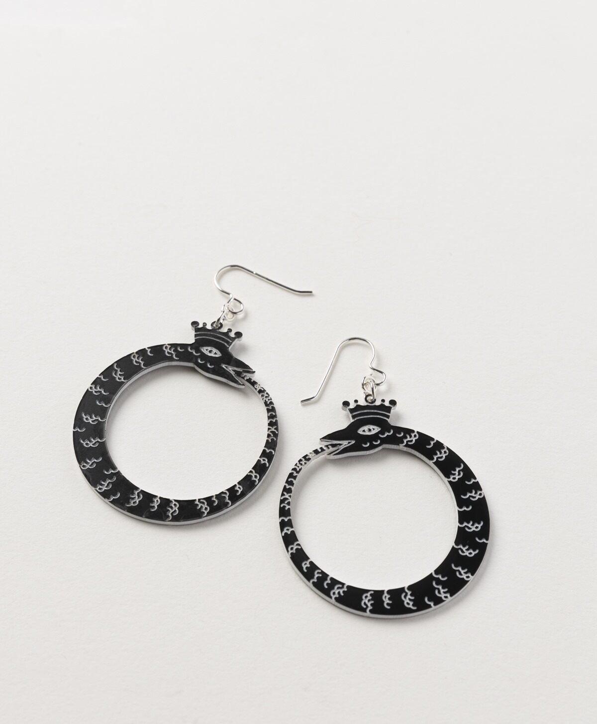 DARLING MARCELLE - SMALL BLACK OUROBOROS EARRINGS