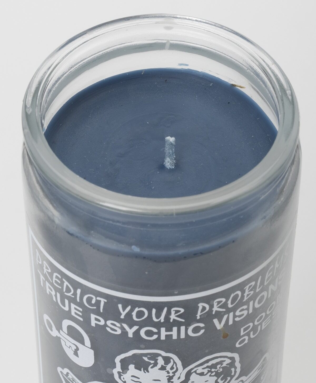 CALLUM PRESTON - PSYCHIC PRAYER CANDLE BLUE WAX/WHITE PRINT