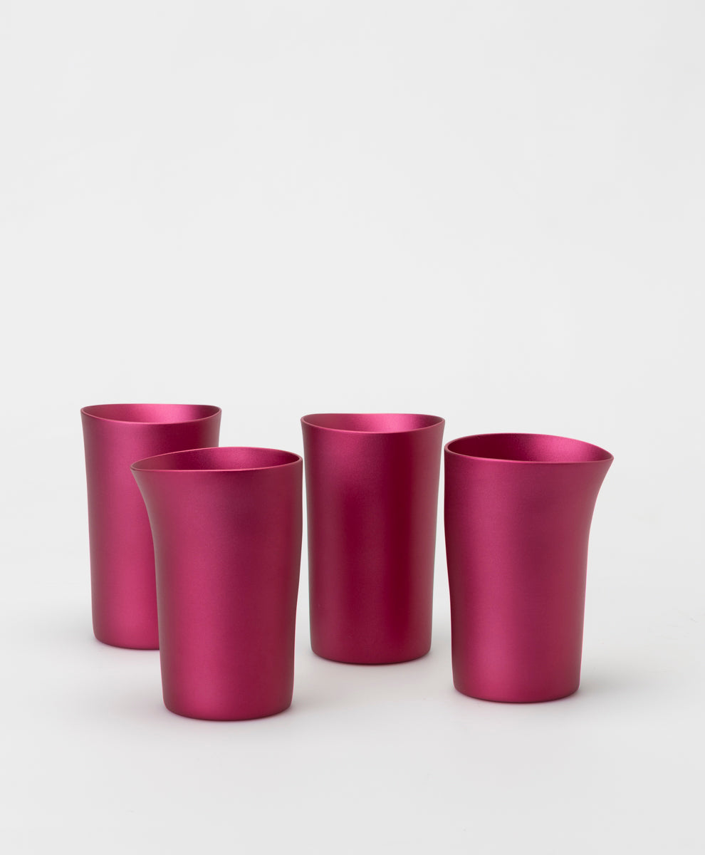FINK AND CO - MATTE PINK BEAKERS - SET OF 4