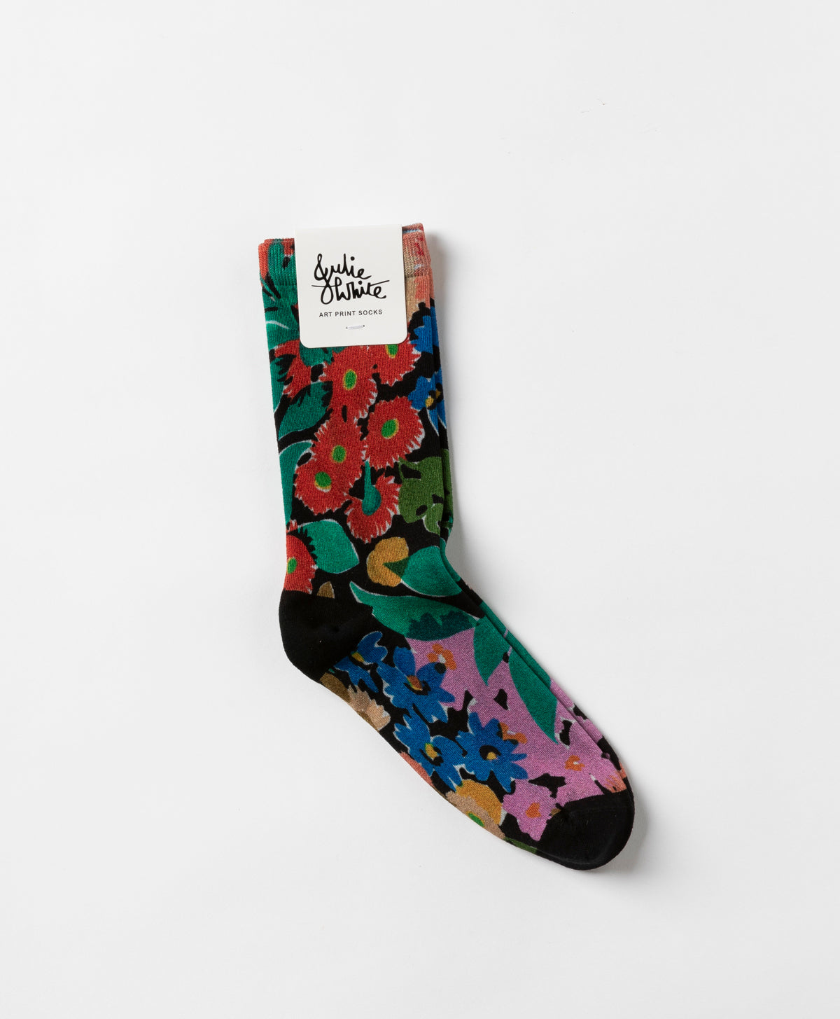 JULIE WHITE - BUSH BLOOM BAMBOO CREW SOCKS