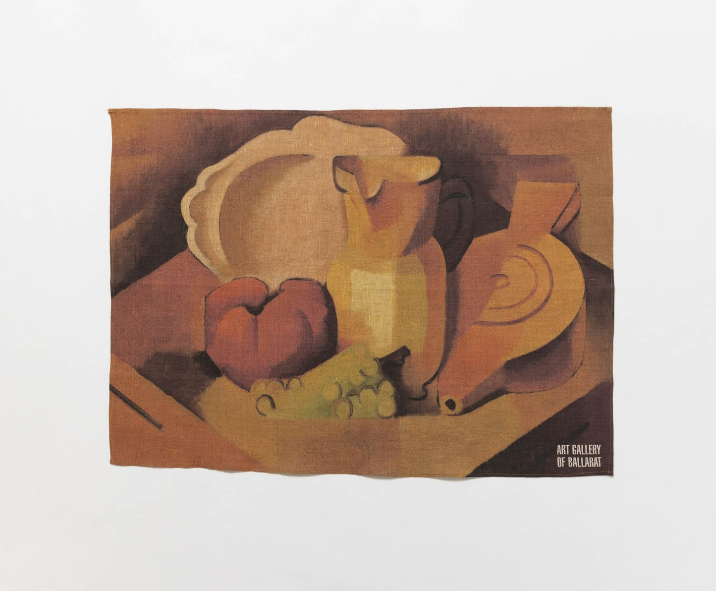 STILL LIFE WITH GRAPES BY DORRIT BLACK LINEN TEA TOWEL