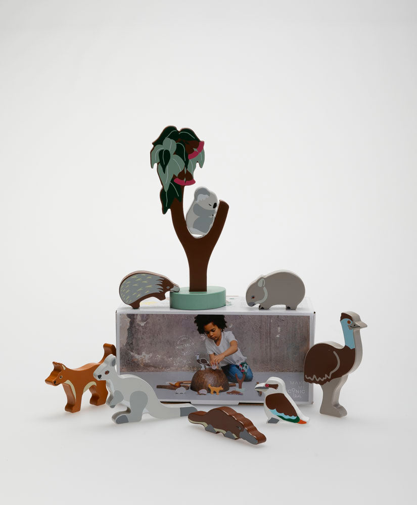 MAKE ME ICONIC - WOODEN AUSSIE ANIMALS 9 PIECES
