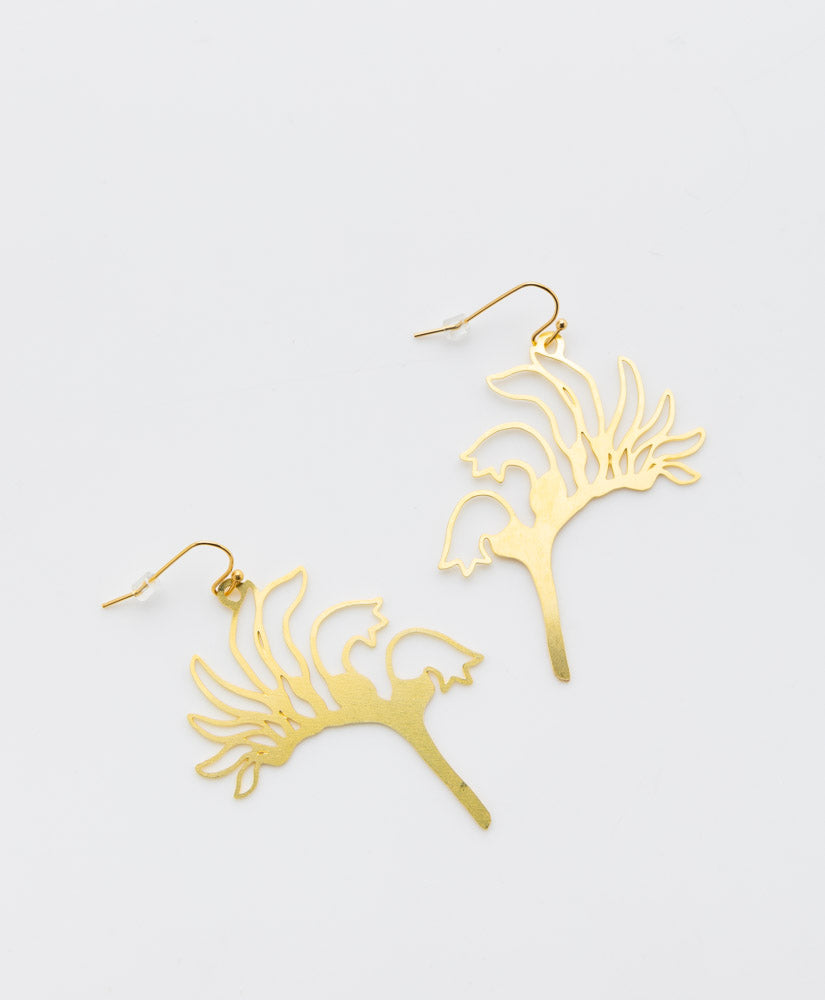 PIXIE NUT & CO - BRASS KANGAROO PAW EARRINGS