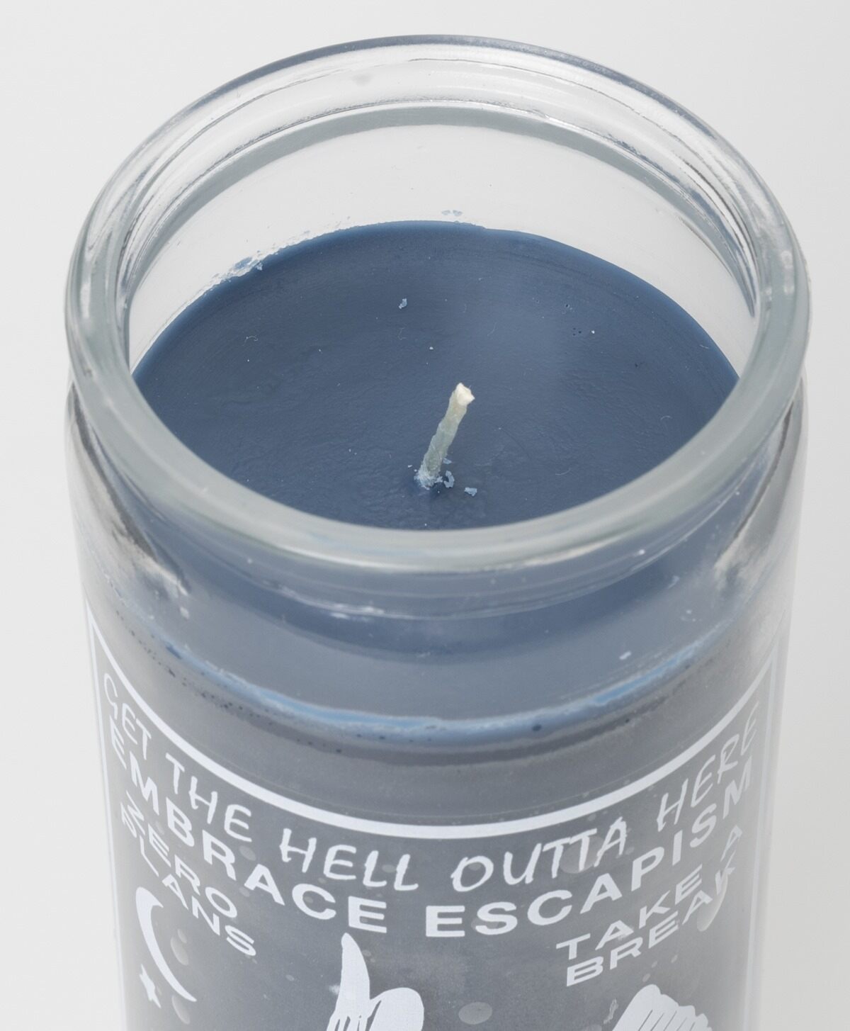 CALLUM PRESTON - ESCAPISM PRAYER CANDLE BLUE WAX/WHITE PRINT