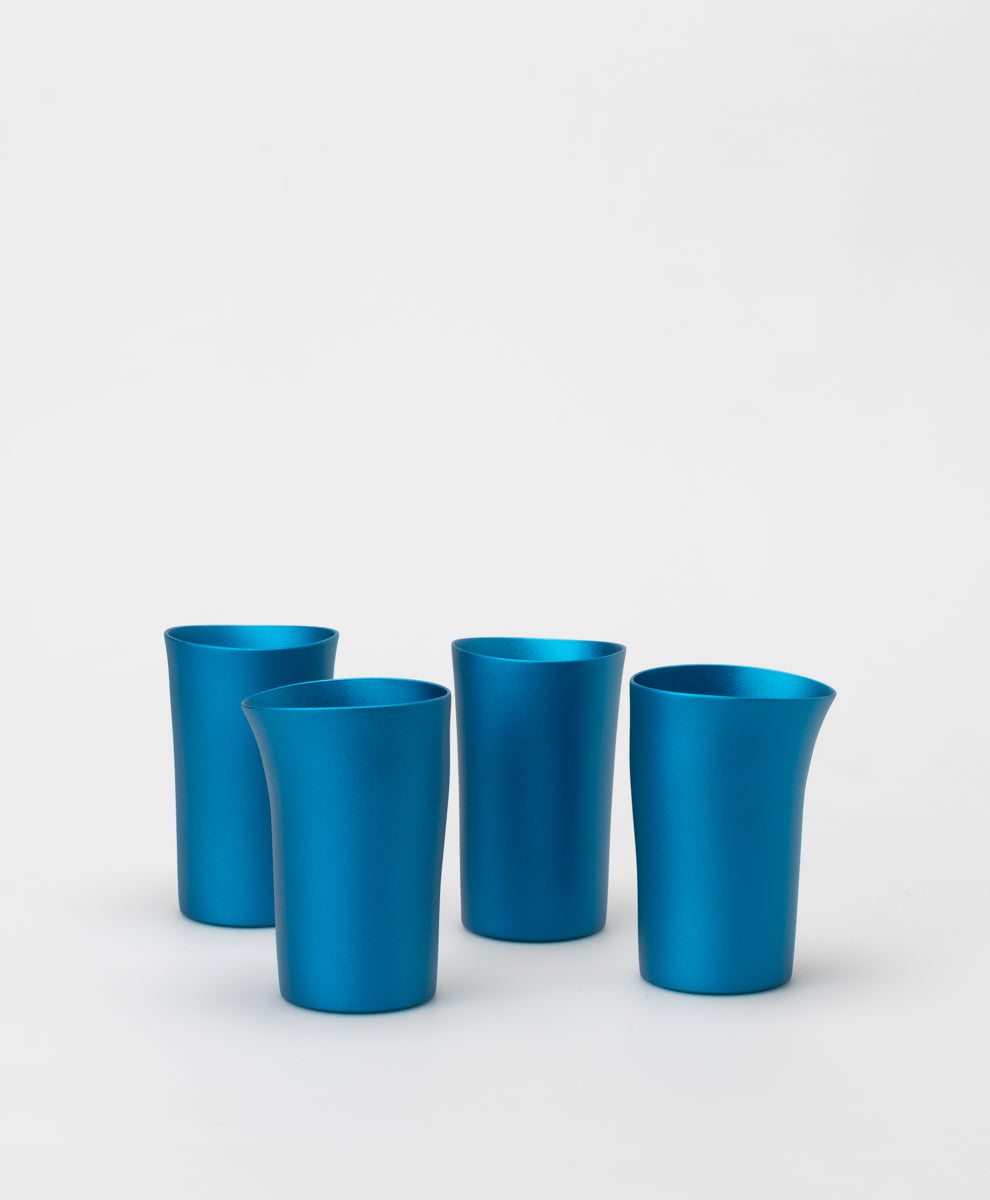 FINK AND CO - MATTE TURQUOISE BEAKERS - SET OF 4