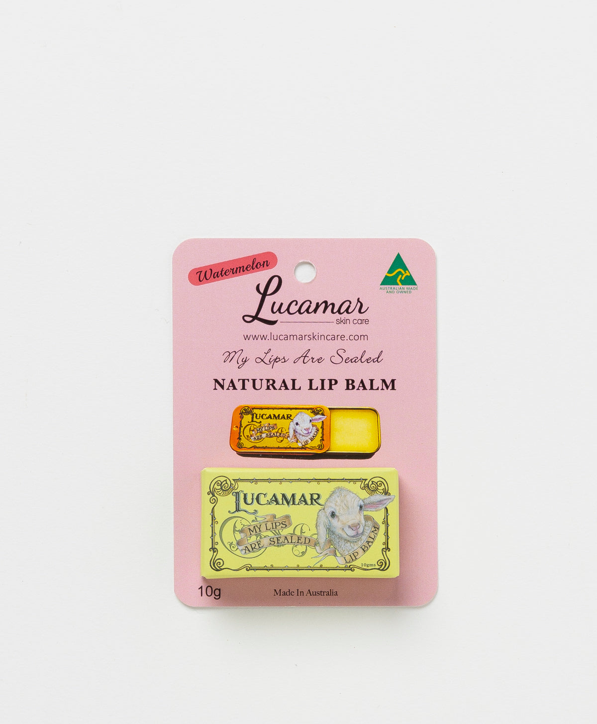 LUCAMAR SKIN CARE - WATERMELON MY LIPS ARE SEALED LIP BALM