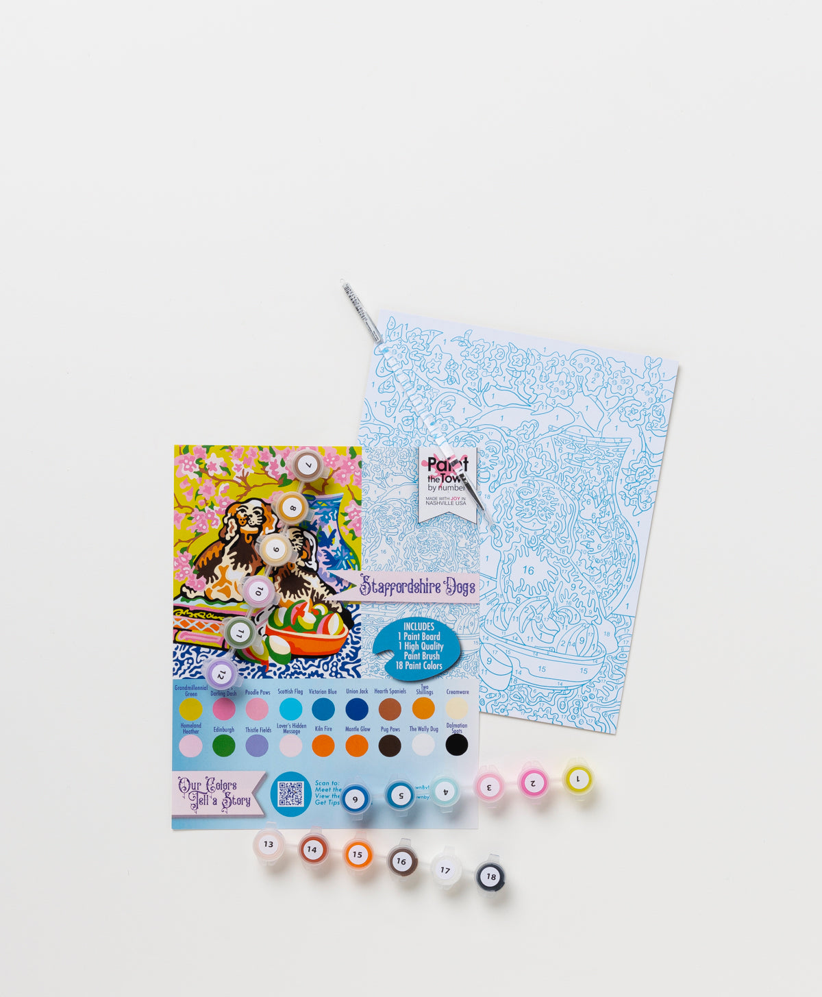 PAINT THE TOWN BY NUMBERS - STAFFORDSHIRE DOG PAINT BY NUMBERS KIT