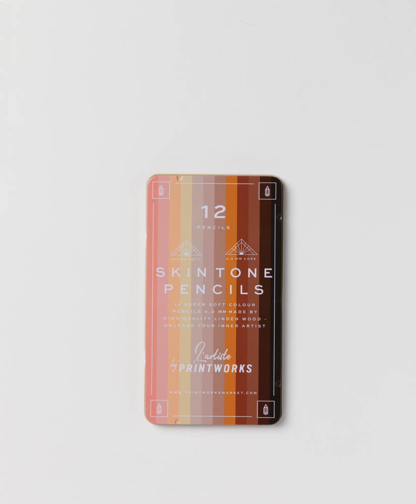 PRINTWORKS - COLOUR PENCILS SET OF 12 - SKIN TONE