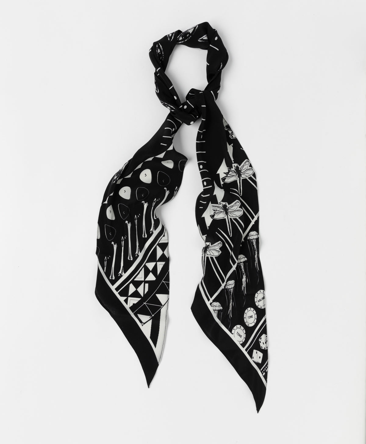 ROCKINS - BLACK CLASSIC SKINNY SCARF