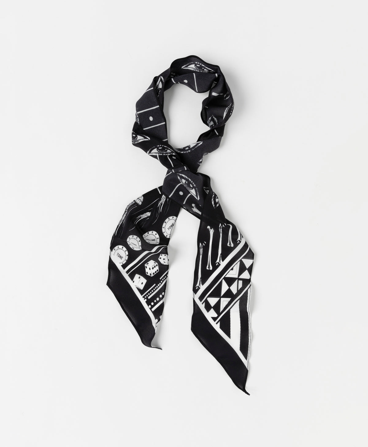 ROCKINS - BLACK SUPER SKINNY SCARF