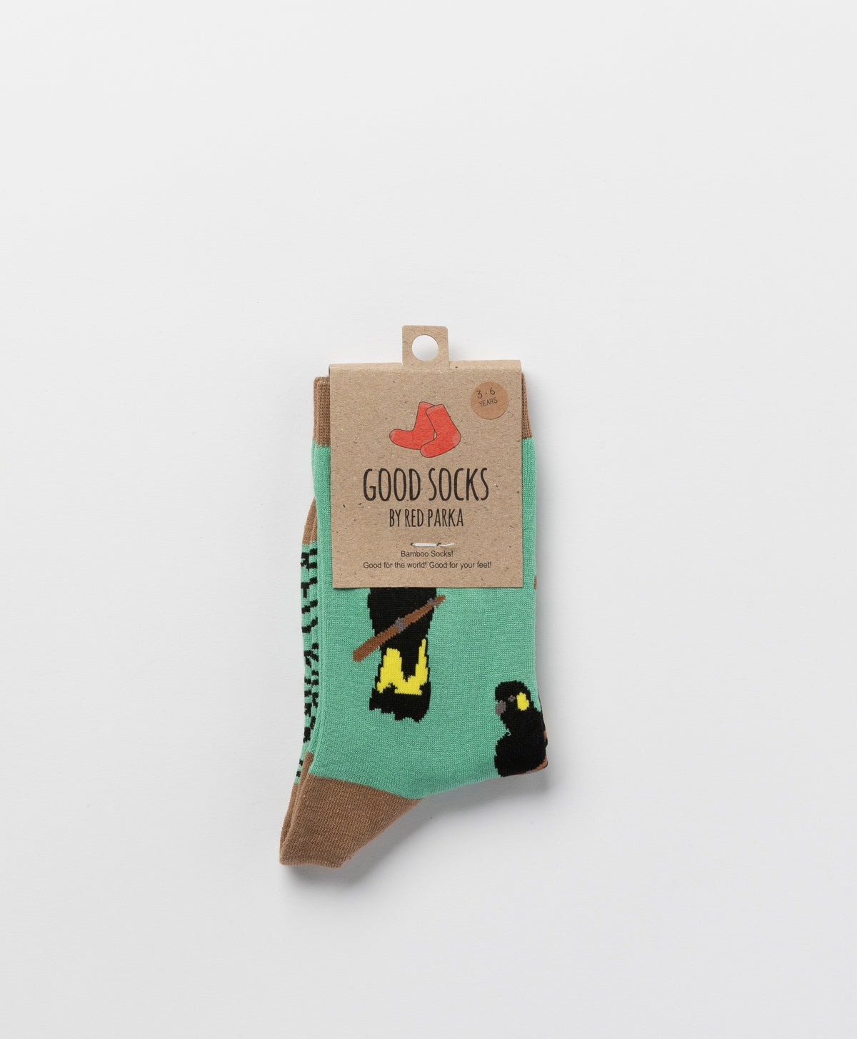 RED PARKA - YELLOW-TAILED BLACK COCKATOO SMALL CHILD SOCK