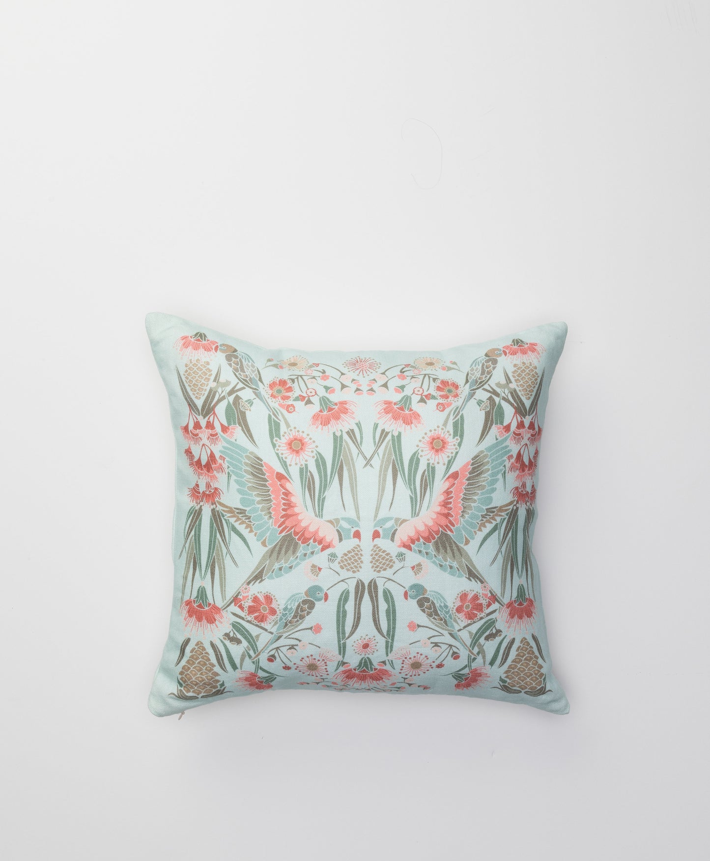 HOUSE OF HERAS - GUMNUT PARADISE SKY BLUE LINEN CUSHION