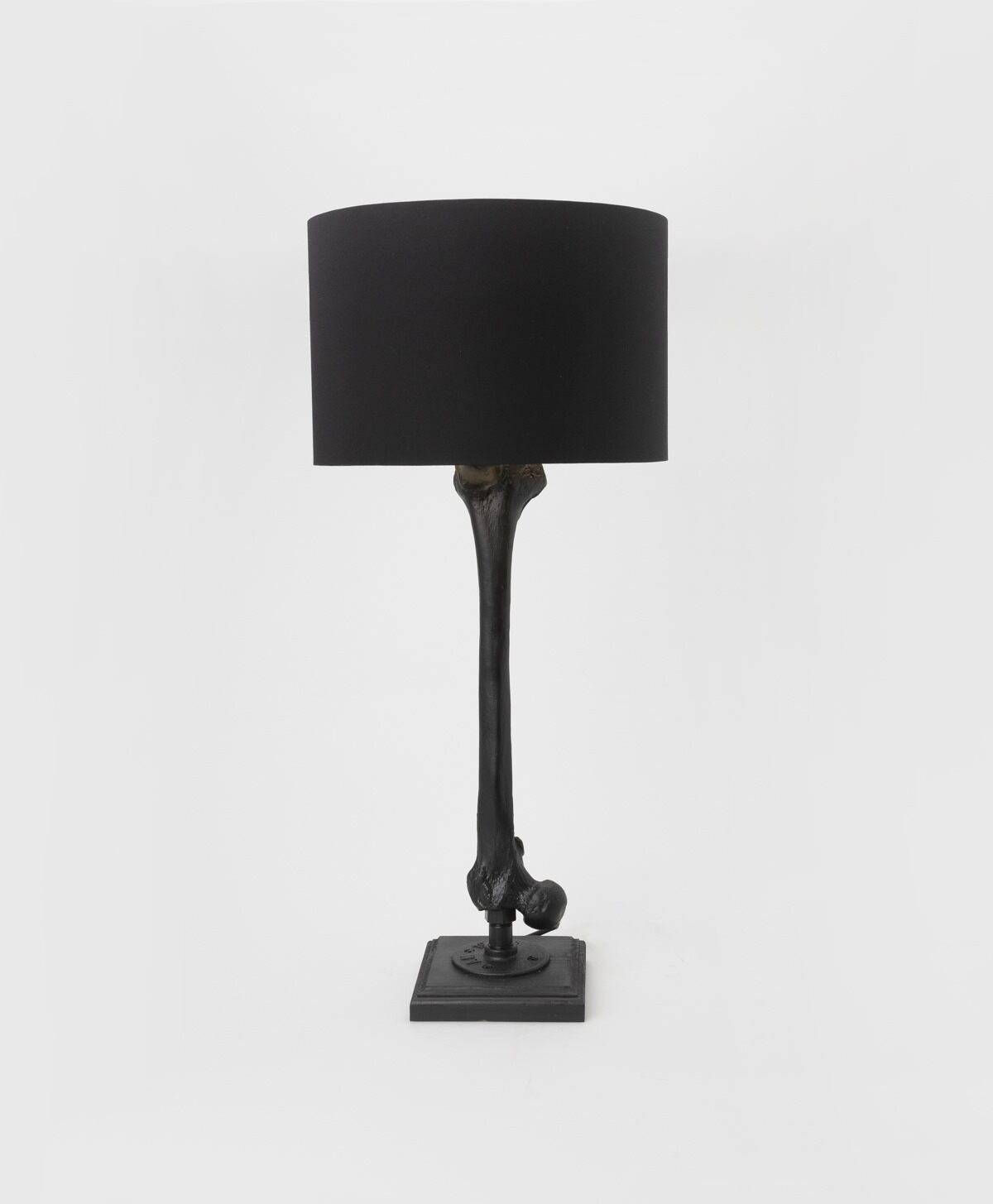 THE BLACKENED TEETH - THE FEMUR TABLE LAMP IN BLACK WITH GOLD INNER SHADE