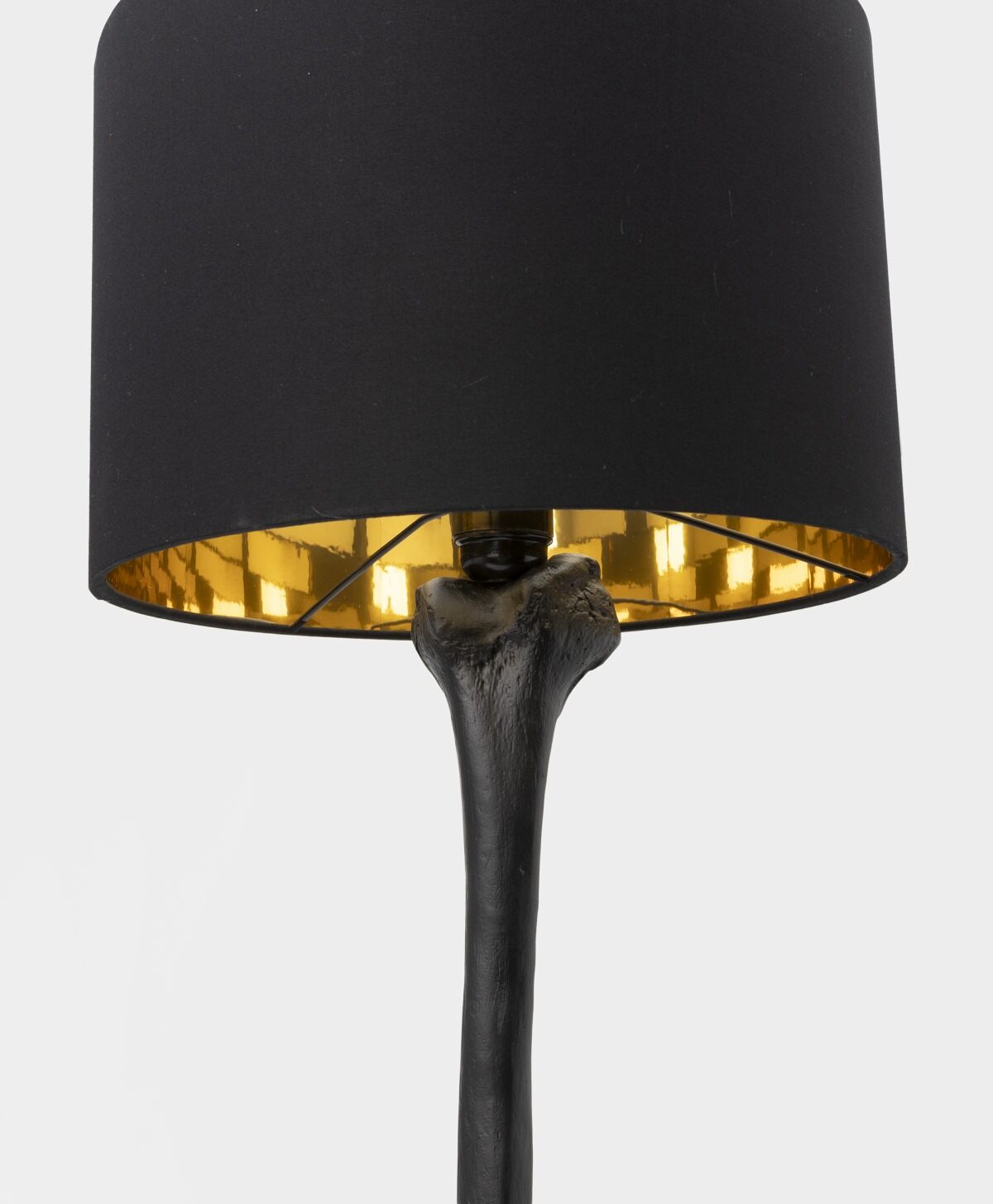 THE BLACKENED TEETH - THE FEMUR TABLE LAMP IN BLACK WITH GOLD INNER SHADE