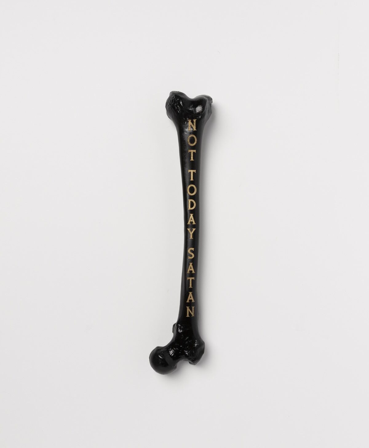 THE BLACKENED TEETH - BLACK & GOLD NOT TODAY SATAN FEMUR BONE WALL HANGING