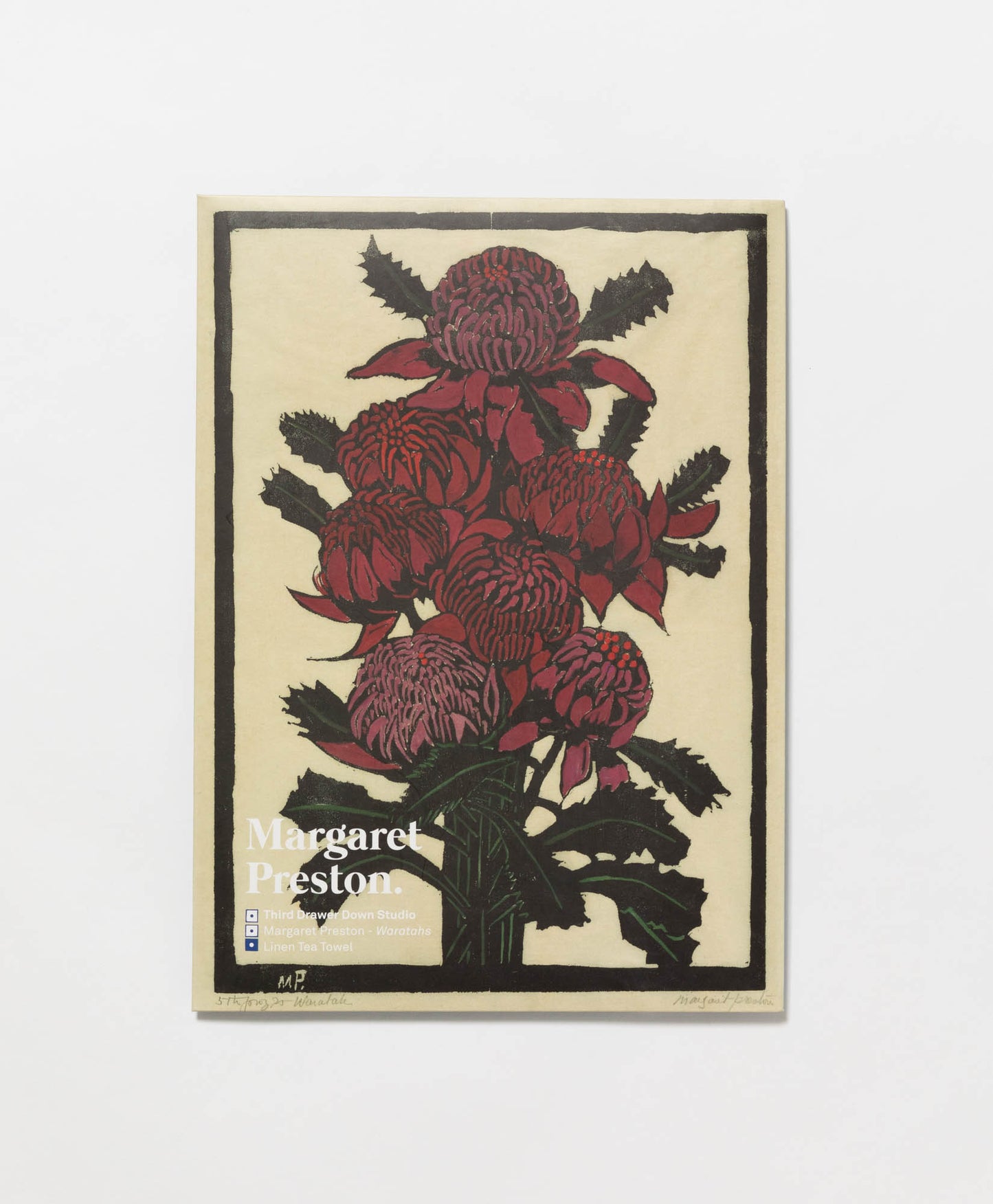 THIRD DRAWER DOWN X MARGARET PRESTON WARATAH TEA TOWEL